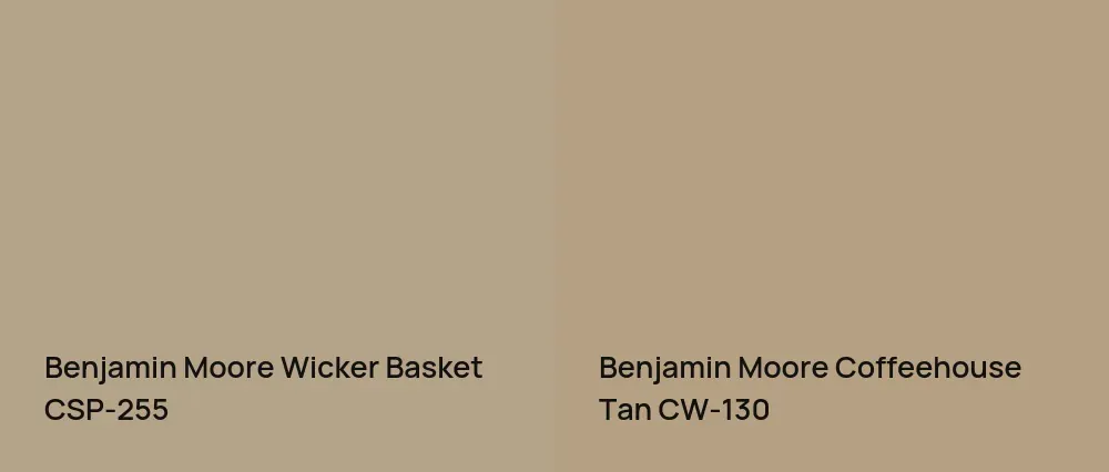 Benjamin Moore Wicker Basket CSP-255 vs Benjamin Moore Coffeehouse Tan CW-130