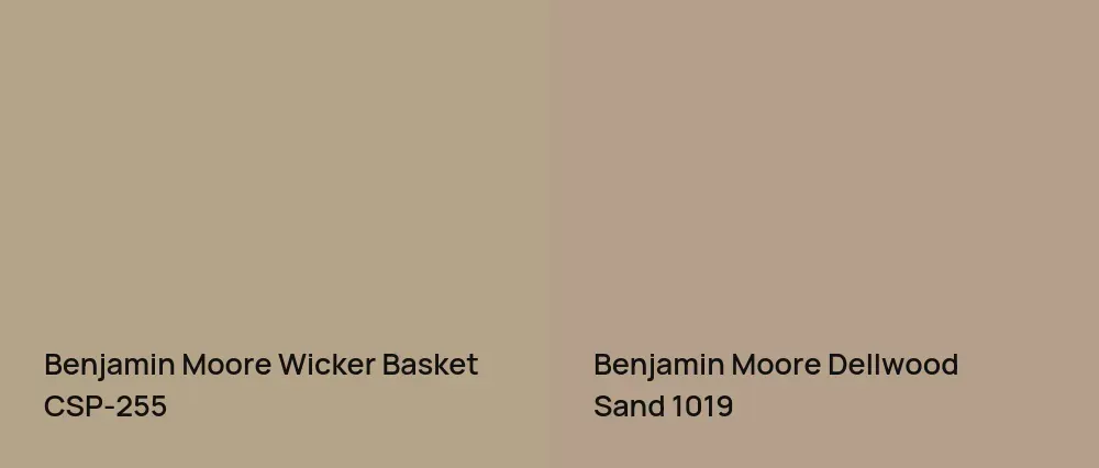 Benjamin Moore Wicker Basket CSP-255 vs Benjamin Moore Dellwood Sand 1019