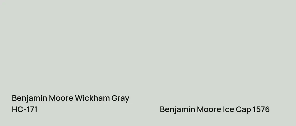 Benjamin Moore Wickham Gray HC-171 vs Benjamin Moore Ice Cap 1576