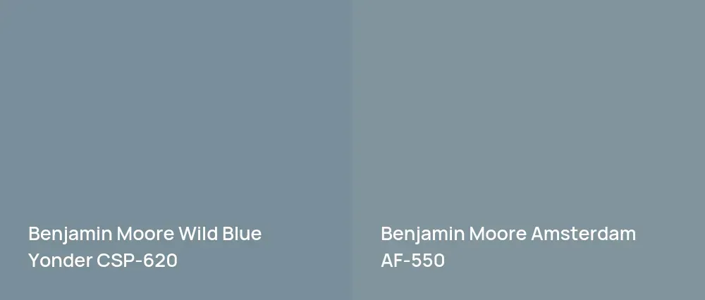 Benjamin Moore Wild Blue Yonder CSP-620 vs Benjamin Moore Amsterdam AF-550