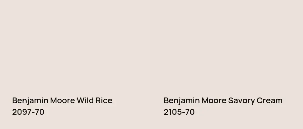Benjamin Moore Wild Rice 2097-70 vs Benjamin Moore Savory Cream 2105-70