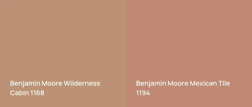 Benjamin Moore Wilderness Cabin 1168 vs Benjamin Moore Mexican Tile 1194