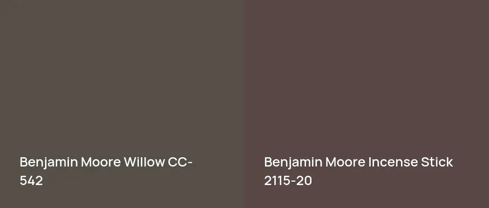Benjamin Moore Willow CC-542 vs Benjamin Moore Incense Stick 2115-20