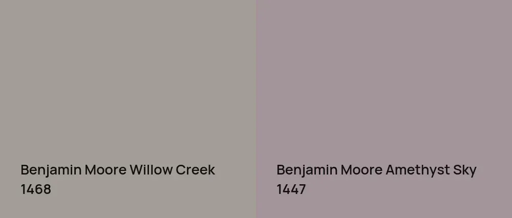 Benjamin Moore Willow Creek 1468 vs Benjamin Moore Amethyst Sky 1447