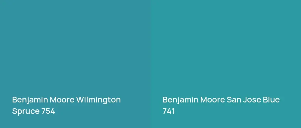 Benjamin Moore Wilmington Spruce 754 vs Benjamin Moore San Jose Blue 741