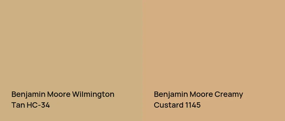 Benjamin Moore Wilmington Tan HC-34 vs Benjamin Moore Creamy Custard 1145