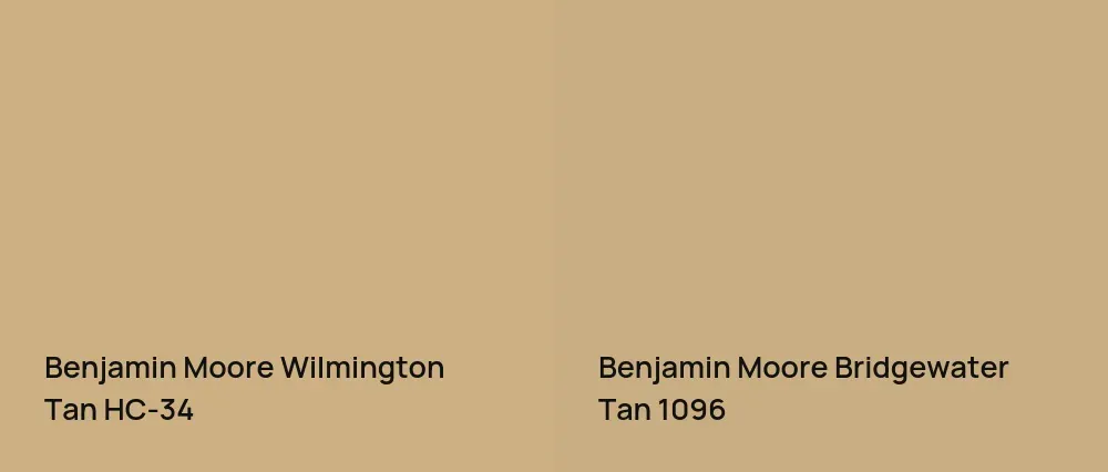 Benjamin Moore Wilmington Tan HC-34 vs Benjamin Moore Bridgewater Tan 1096