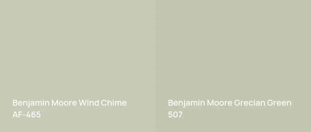 Benjamin Moore Wind Chime AF-465 vs Benjamin Moore Grecian Green 507