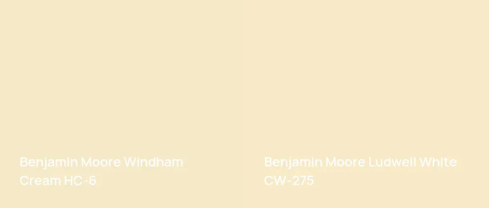 Benjamin Moore Windham Cream HC-6 vs Benjamin Moore Ludwell White CW-275