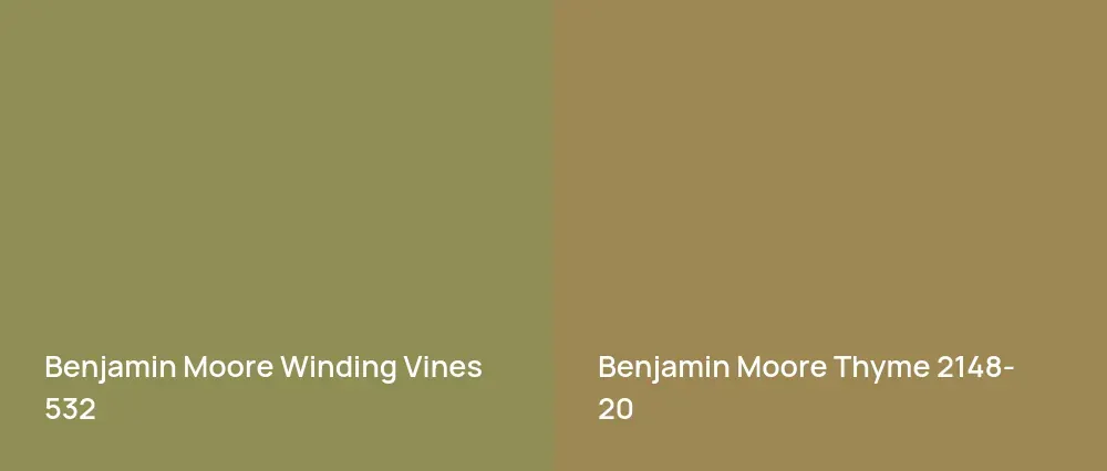Benjamin Moore Winding Vines 532 vs Benjamin Moore Thyme 2148-20