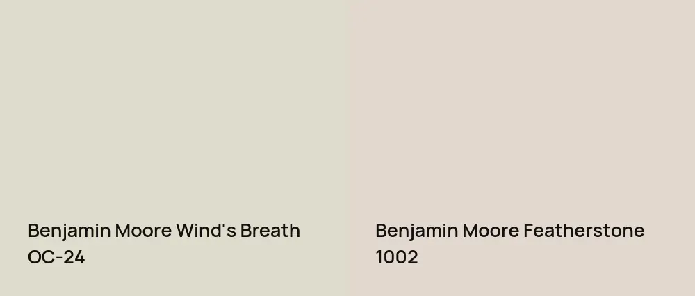Benjamin Moore Wind's Breath OC-24 vs Benjamin Moore Featherstone 1002