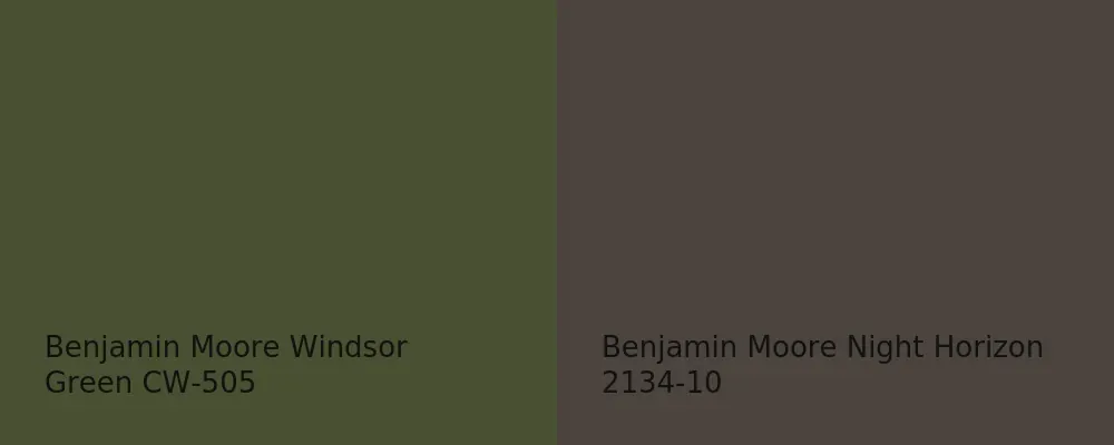 Benjamin Moore Windsor Green CW-505 vs Benjamin Moore Night Horizon 2134-10