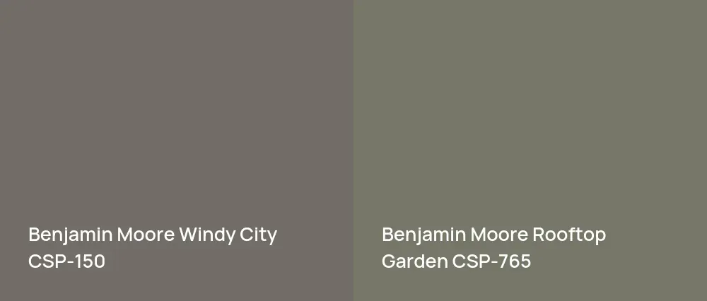 Benjamin Moore Windy City CSP-150 vs Benjamin Moore Rooftop Garden CSP-765