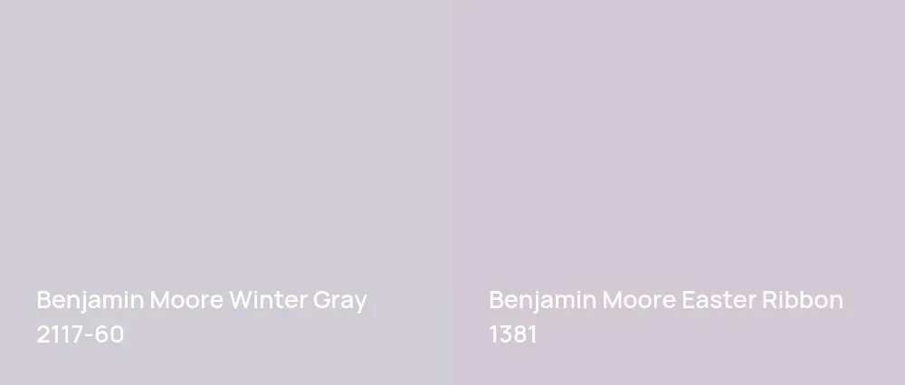 Benjamin Moore Winter Gray 2117-60 vs Benjamin Moore Easter Ribbon 1381