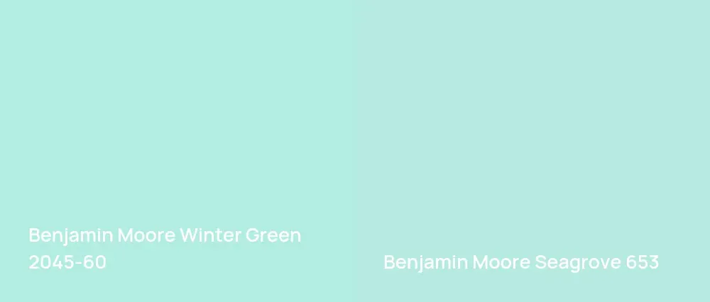 Benjamin Moore Winter Green 2045-60 vs Benjamin Moore Seagrove 653