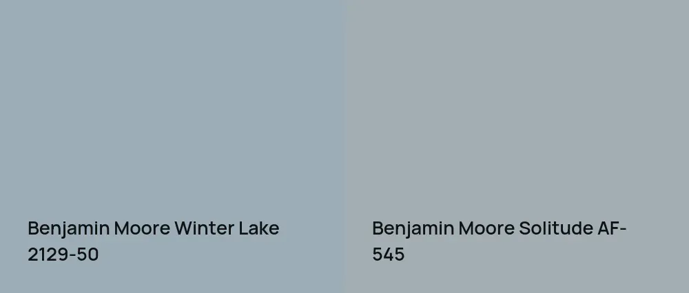 Benjamin Moore Winter Lake 2129-50 vs Benjamin Moore Solitude AF-545