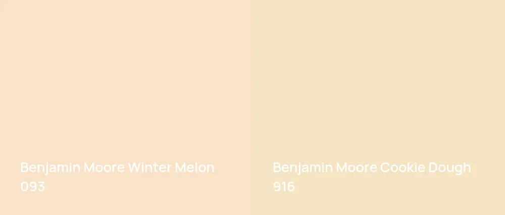 Benjamin Moore Winter Melon 093 vs Benjamin Moore Cookie Dough 916