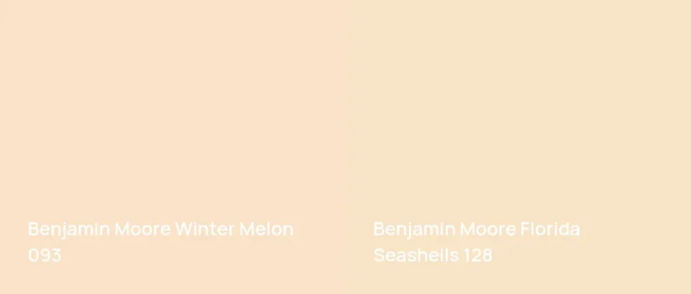Benjamin Moore Winter Melon 093 vs Benjamin Moore Florida Seashells 128