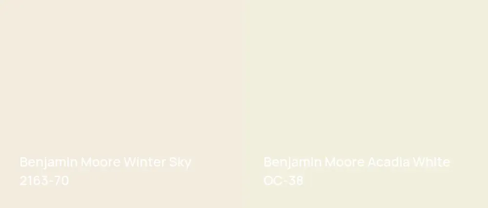 Benjamin Moore Winter Sky 2163-70 vs Benjamin Moore Acadia White OC-38