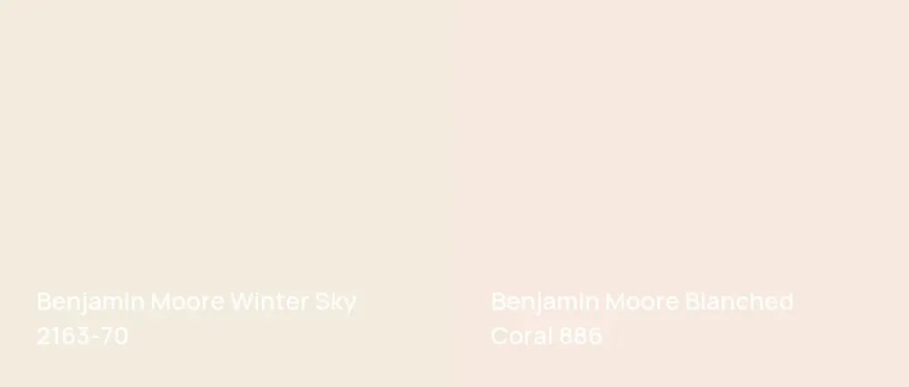 Benjamin Moore Winter Sky 2163-70 vs Benjamin Moore Blanched Coral 886