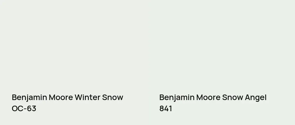 Benjamin Moore Winter Snow OC-63 vs Benjamin Moore Snow Angel 841