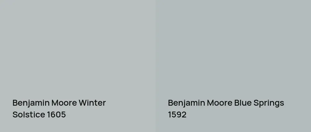Benjamin Moore Winter Solstice 1605 vs Benjamin Moore Blue Springs 1592