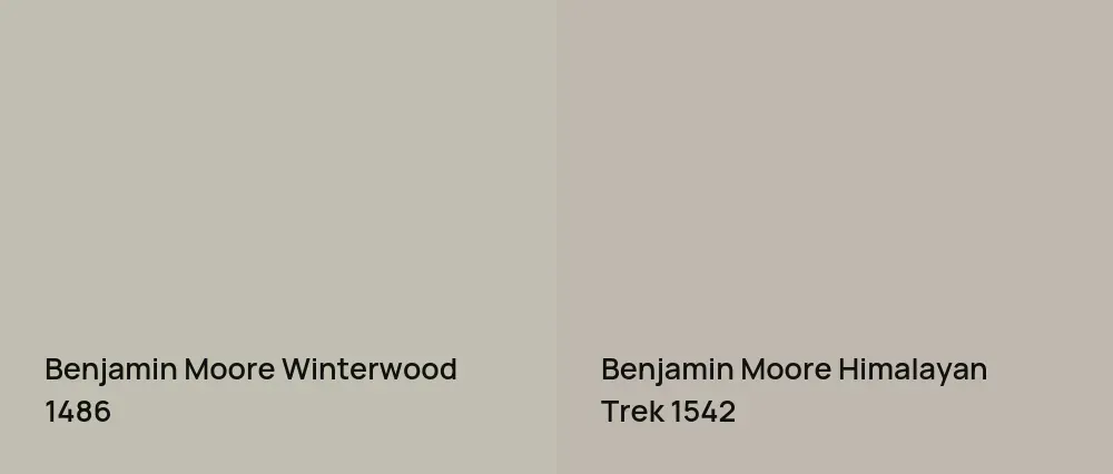 Benjamin Moore Winterwood 1486 vs Benjamin Moore Himalayan Trek 1542