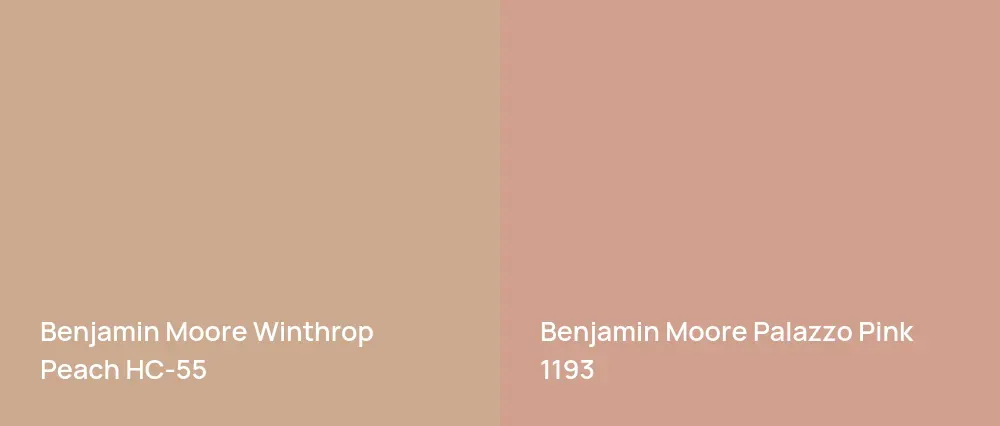 Benjamin Moore Winthrop Peach HC-55 vs Benjamin Moore Palazzo Pink 1193