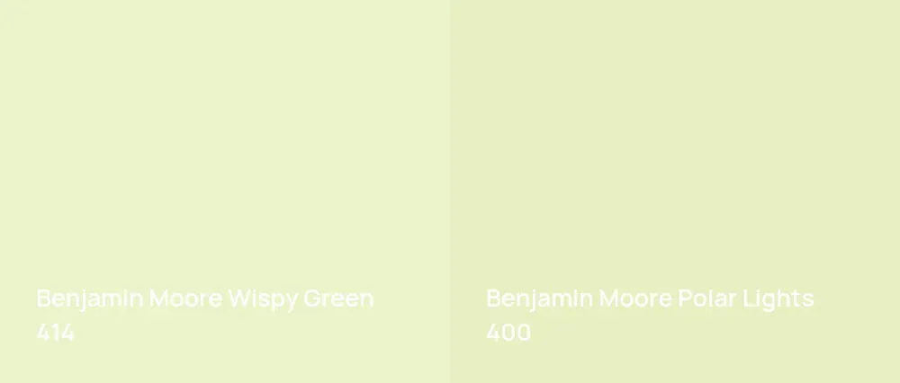 Benjamin Moore Wispy Green 414 vs Benjamin Moore Polar Lights 400