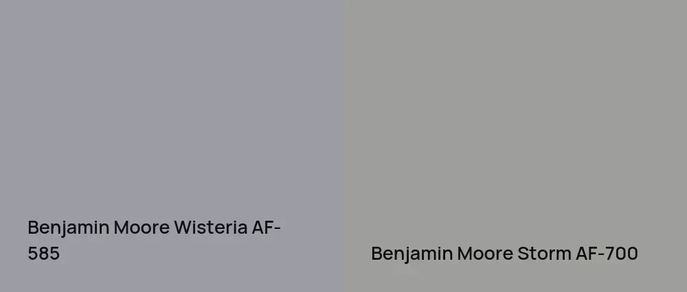 Benjamin Moore Wisteria AF-585 vs Benjamin Moore Storm AF-700