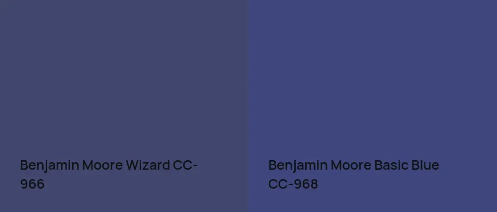 Benjamin Moore Wizard CC-966 vs Benjamin Moore Basic Blue CC-968