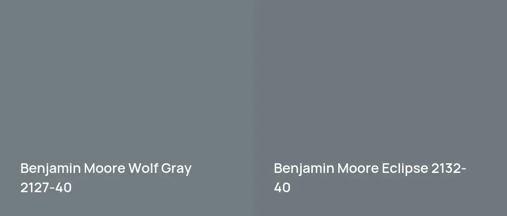 Benjamin Moore Wolf Gray 2127-40 vs Benjamin Moore Eclipse 2132-40