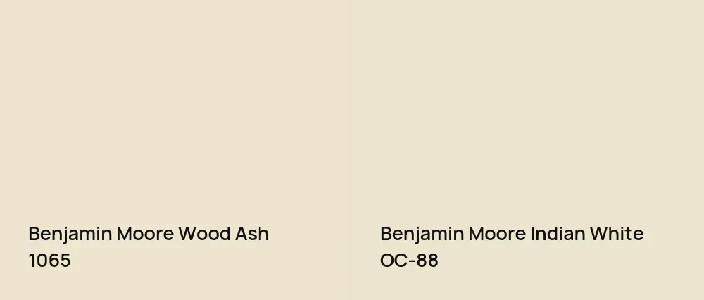 Benjamin Moore Wood Ash 1065 vs Benjamin Moore Indian White OC-88