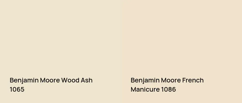 Benjamin Moore Wood Ash 1065 vs Benjamin Moore French Manicure 1086