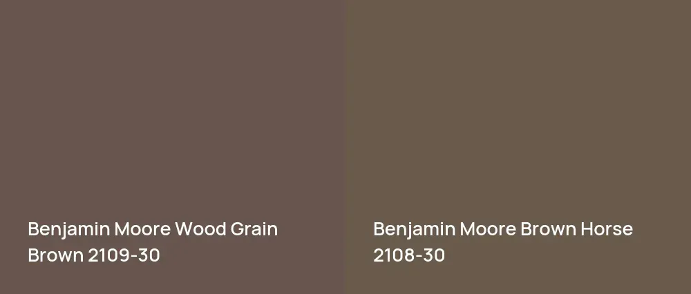 Benjamin Moore Wood Grain Brown 2109-30 vs Benjamin Moore Brown Horse 2108-30
