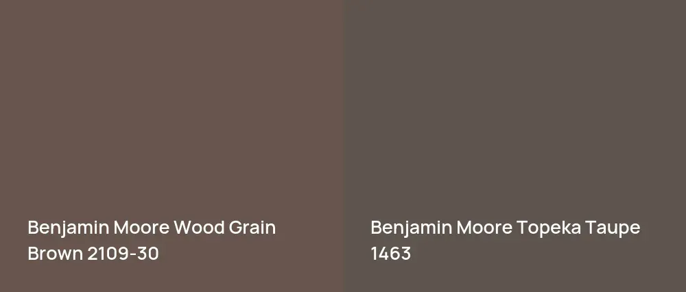 Benjamin Moore Wood Grain Brown 2109-30 vs Benjamin Moore Topeka Taupe 1463