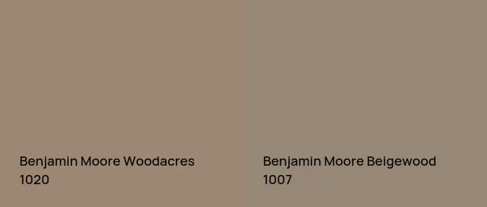 Benjamin Moore Woodacres 1020 vs Benjamin Moore Beigewood 1007