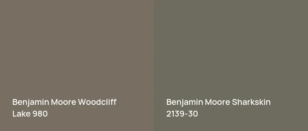 Benjamin Moore Woodcliff Lake 980 vs Benjamin Moore Sharkskin 2139-30