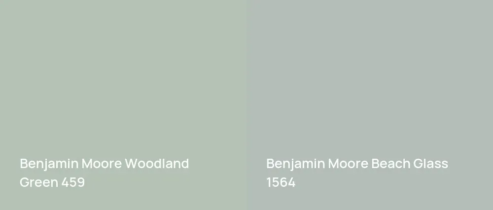 Benjamin Moore Woodland Green 459 vs Benjamin Moore Beach Glass 1564