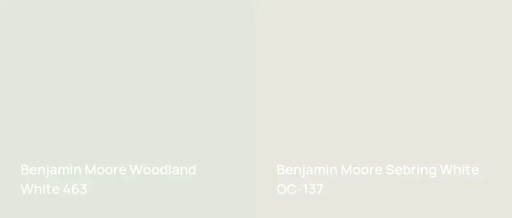 Benjamin Moore Woodland White 463 vs Benjamin Moore Sebring White OC-137