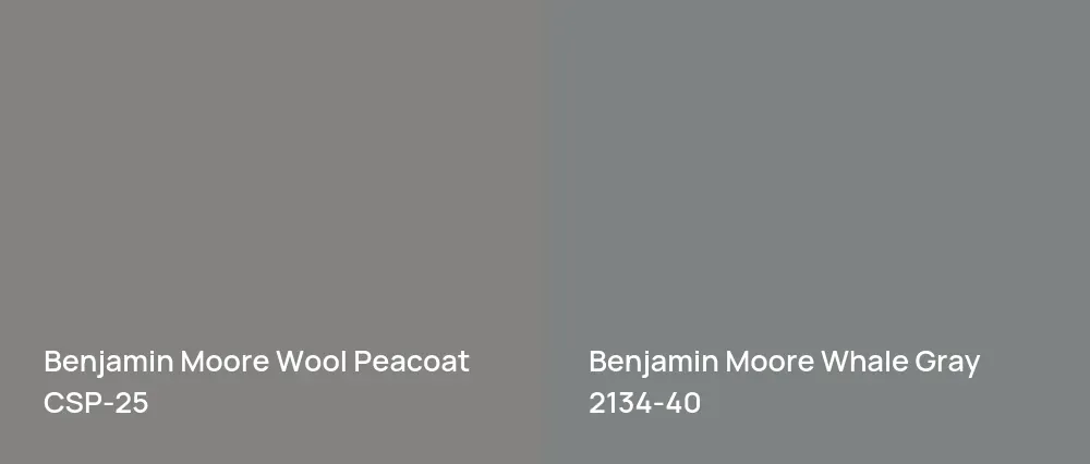 Benjamin Moore Wool Peacoat CSP-25 vs Benjamin Moore Whale Gray 2134-40