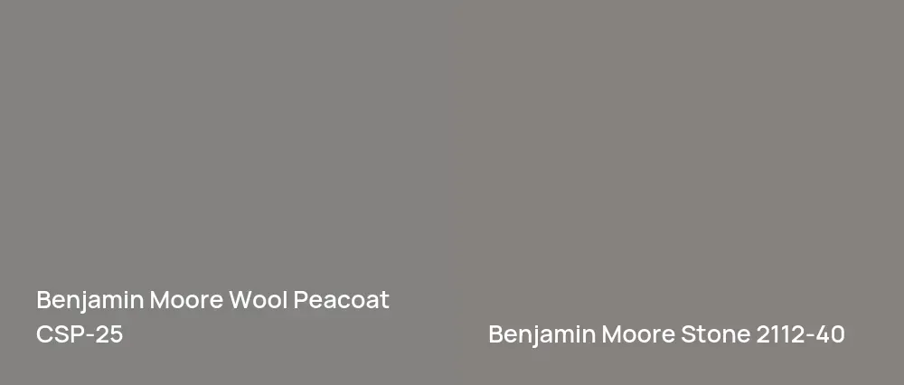 Benjamin Moore Wool Peacoat CSP-25 vs Benjamin Moore Stone 2112-40