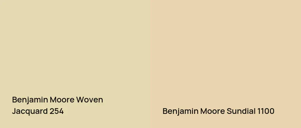 Benjamin Moore Woven Jacquard 254 vs Benjamin Moore Sundial 1100