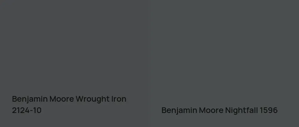 Benjamin Moore Wrought Iron 2124-10 vs Benjamin Moore Nightfall 1596
