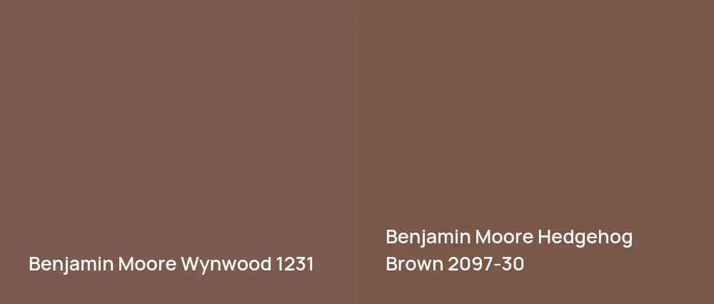 Benjamin Moore Wynwood 1231 vs Benjamin Moore Hedgehog Brown 2097-30