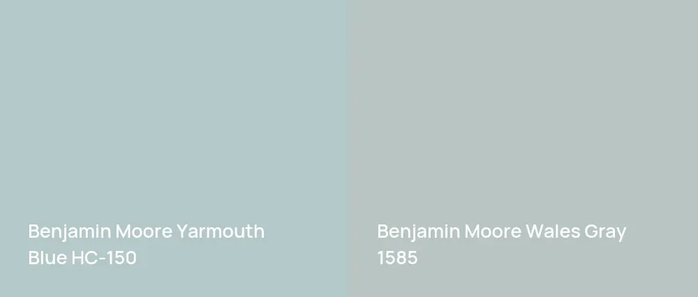 Benjamin Moore Yarmouth Blue HC-150 vs Benjamin Moore Wales Gray 1585