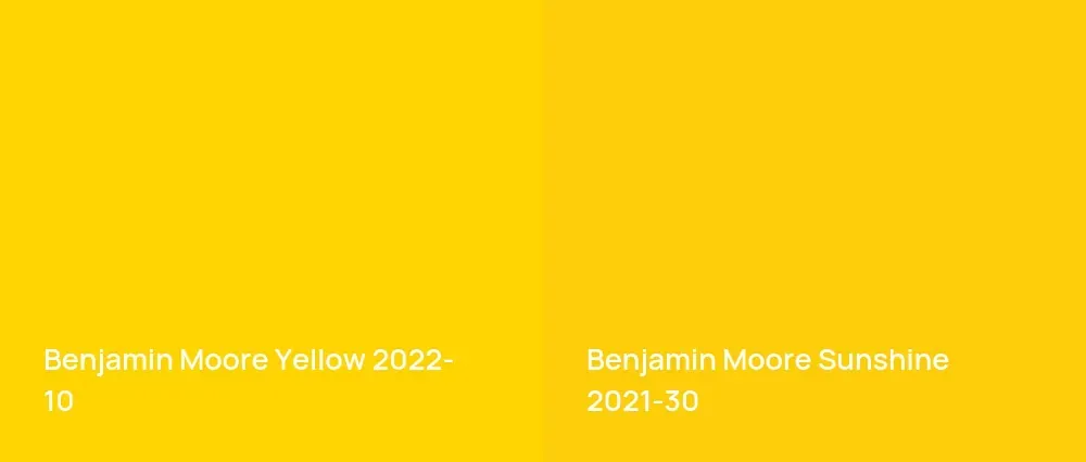 Benjamin Moore Yellow 2022-10 vs Benjamin Moore Sunshine 2021-30