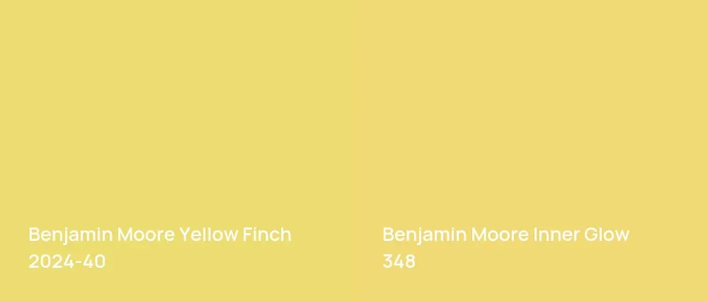 Benjamin Moore Yellow Finch 2024-40 vs Benjamin Moore Inner Glow 348