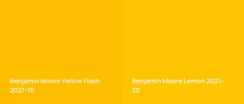 Benjamin Moore Yellow Flash 2021-10 vs Benjamin Moore Lemon 2021-20