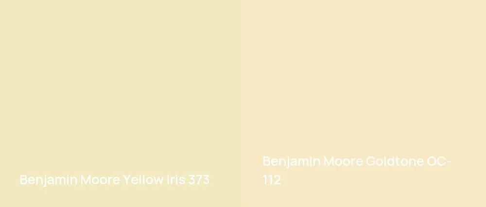Benjamin Moore Yellow Iris 373 vs Benjamin Moore Goldtone OC-112
